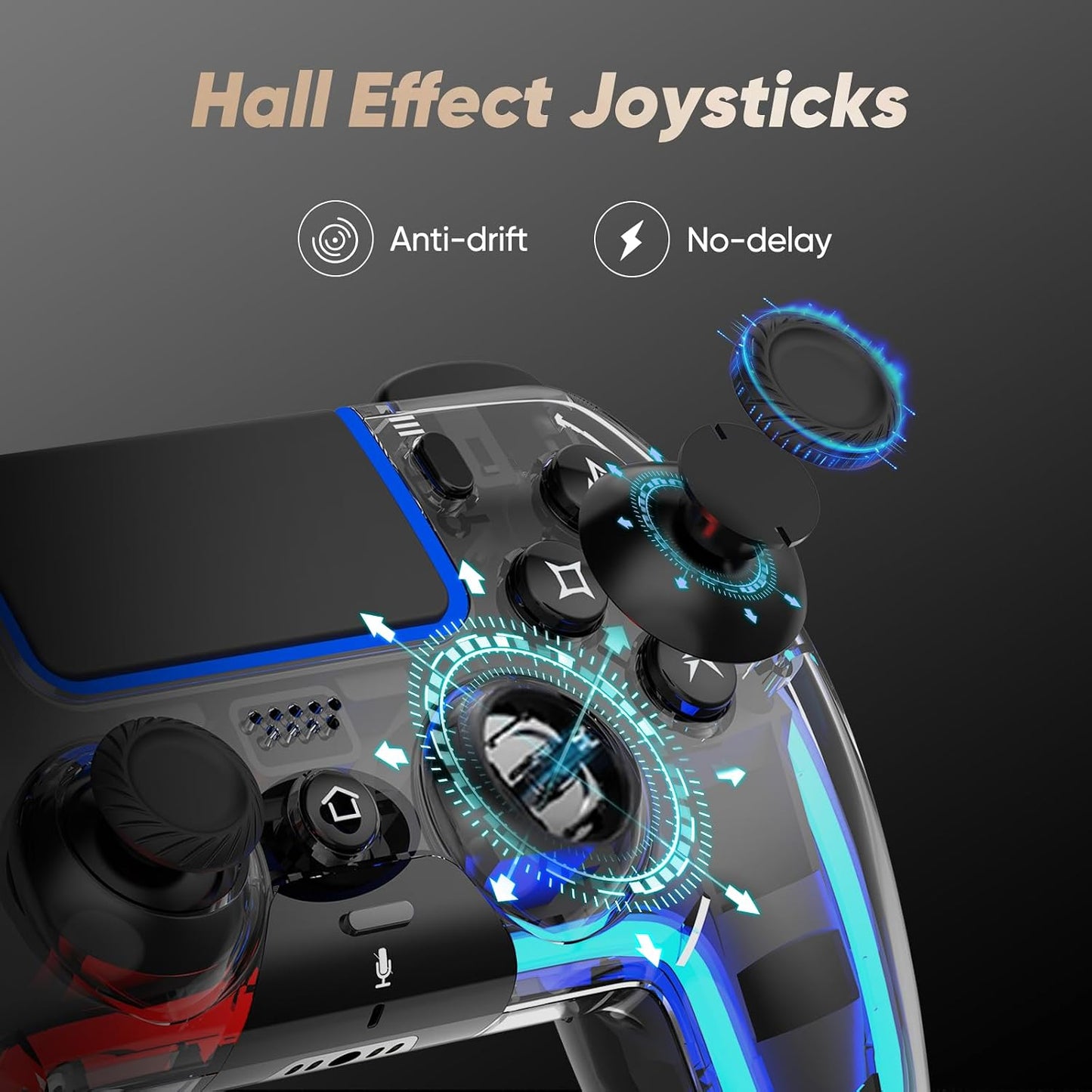Controlador LED BETMI para PS5, Pro\/Slim\/Android\/MAC\/Steam Deck...
