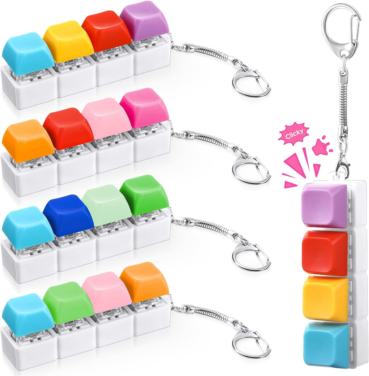 Halloscume 4 piezas Teclado para Adultos Juguete para Ansiedad Clic...