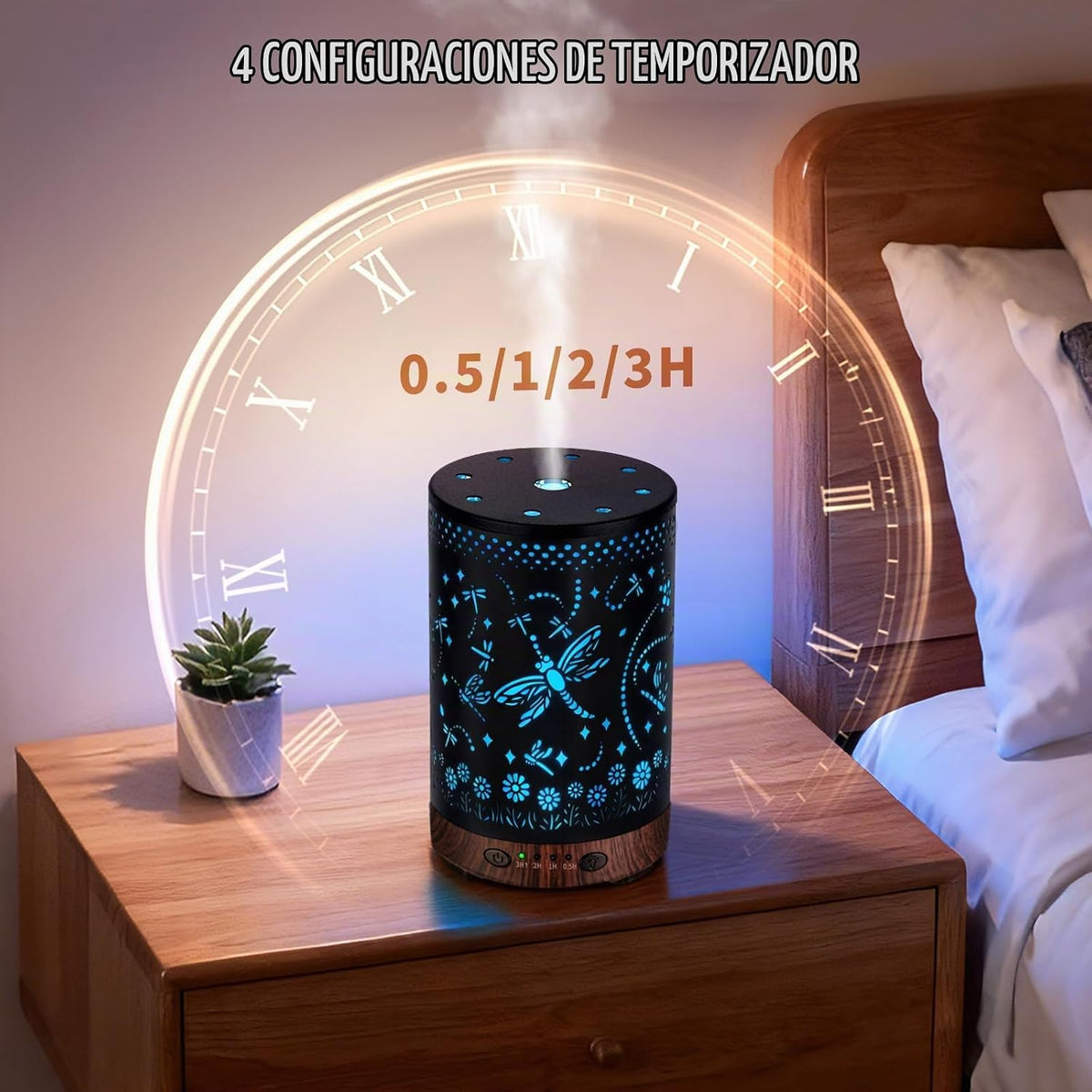 JOYOLO Difusor de aceite esencial de metal de 4.2 onzas líquidas de...
