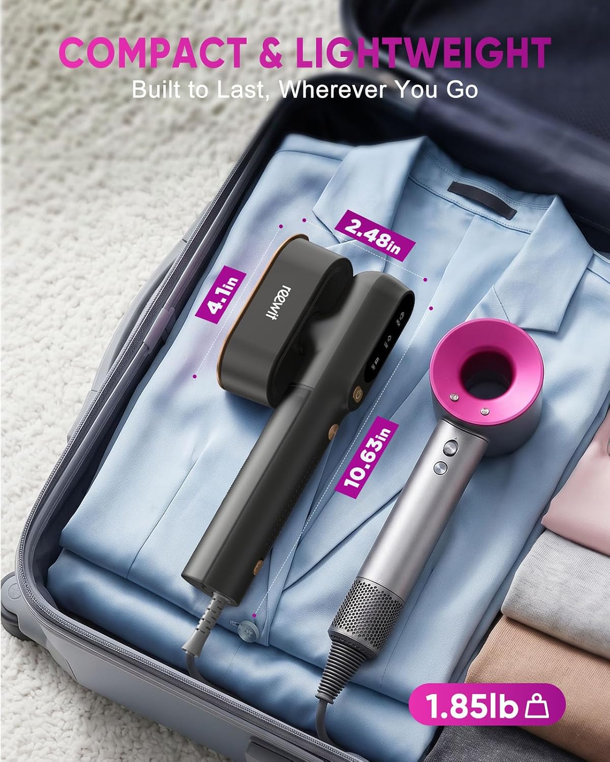 Vaporizador de viaje para ropa, vaporizador de viaje de 100-240 V y...