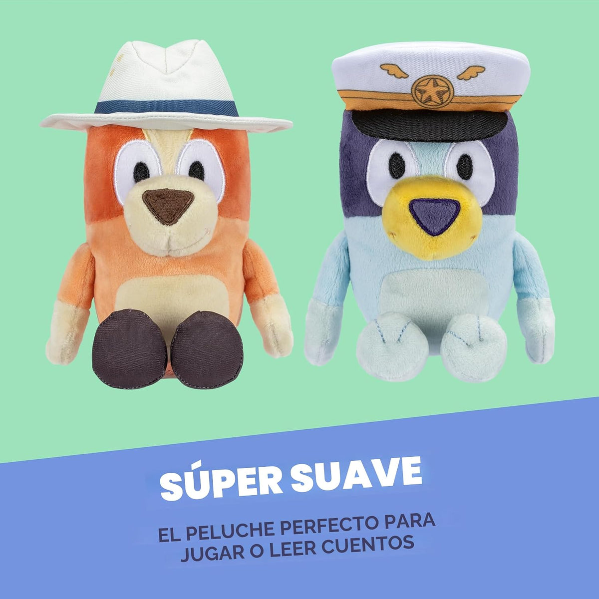 Bluey Paquete de 2 Animales de Peluche, 16-23", Suaves, Figuras...