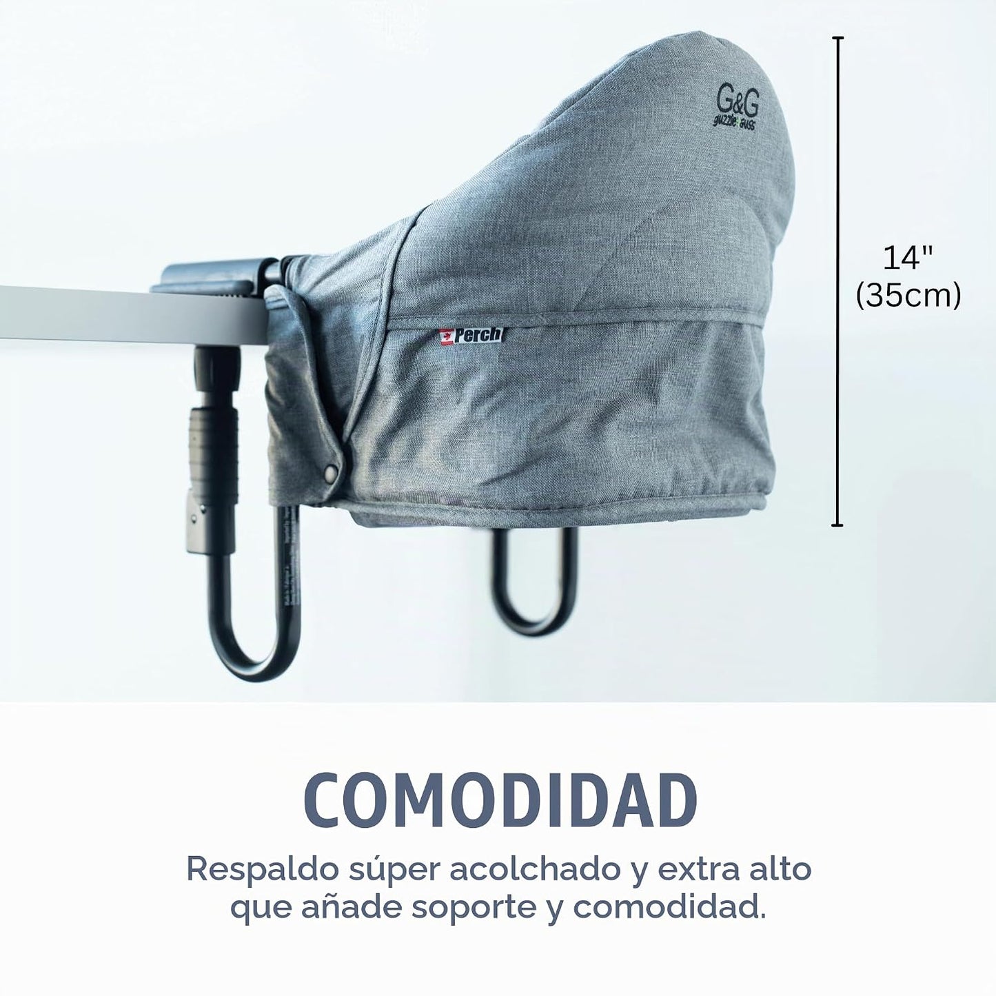guzzie+Guss Silla alta con gancho para percha, silla de mesa portát...