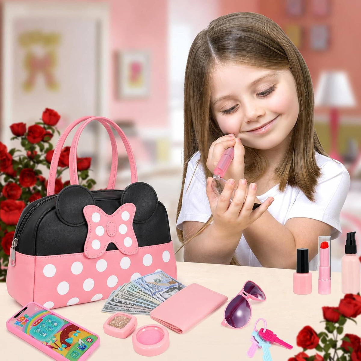 Bolso de juego de simulación para niñas pequeñas, bolso para niños...