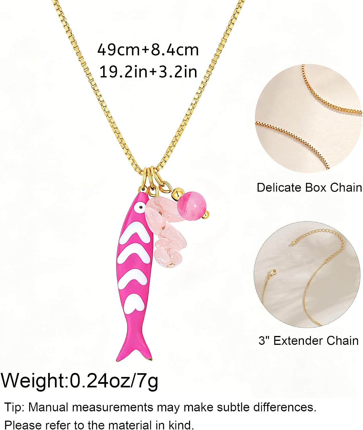 FILMOON Collar de pez para mujer, chapado en oro, colgante de pez,...