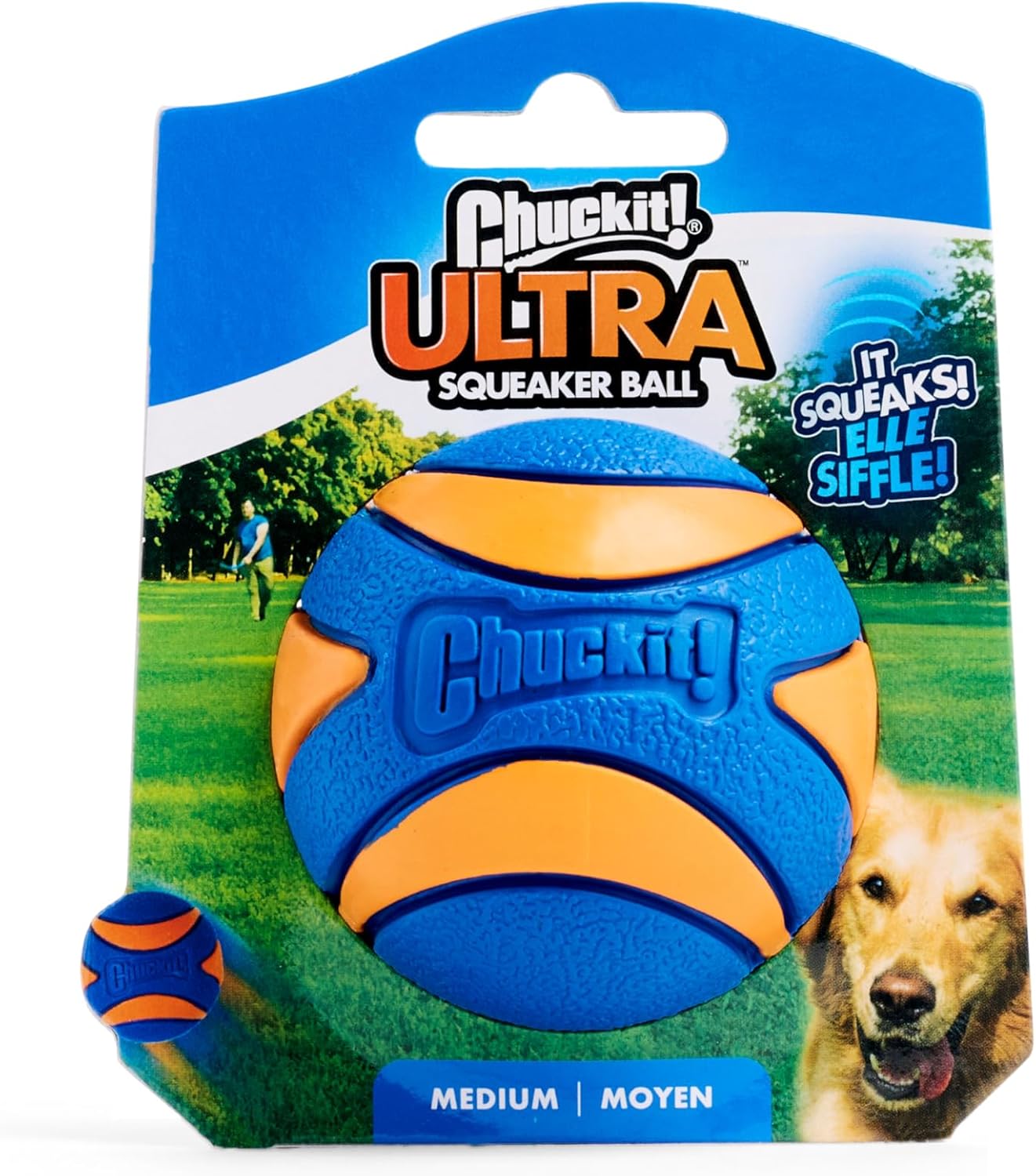 Chuckit! Pelota para perro ultra chirriante, juguete de búsqueda, m...