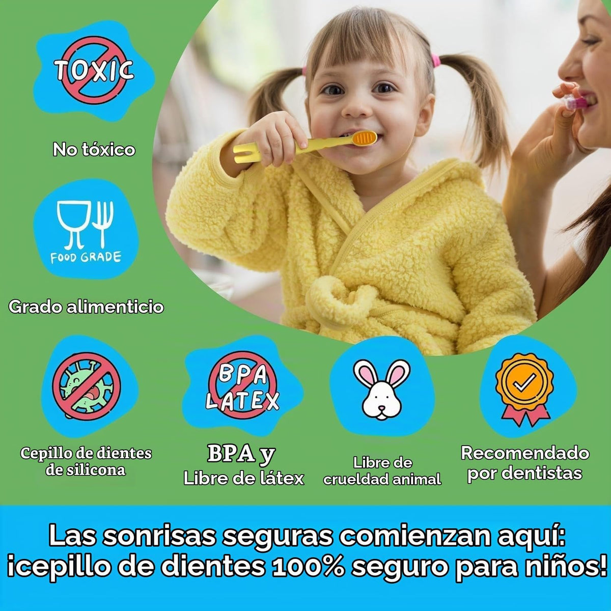 GuruNanda Cepillo de dientes de jirafa con raspador de lengua y cub...