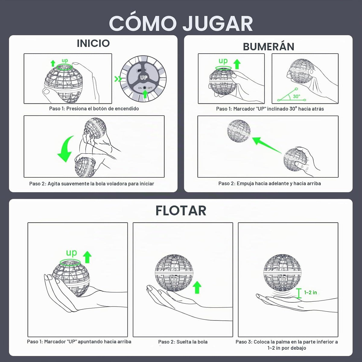 Tikduck - Juguetes de bola de orbe volador 2025 con forma de globo...