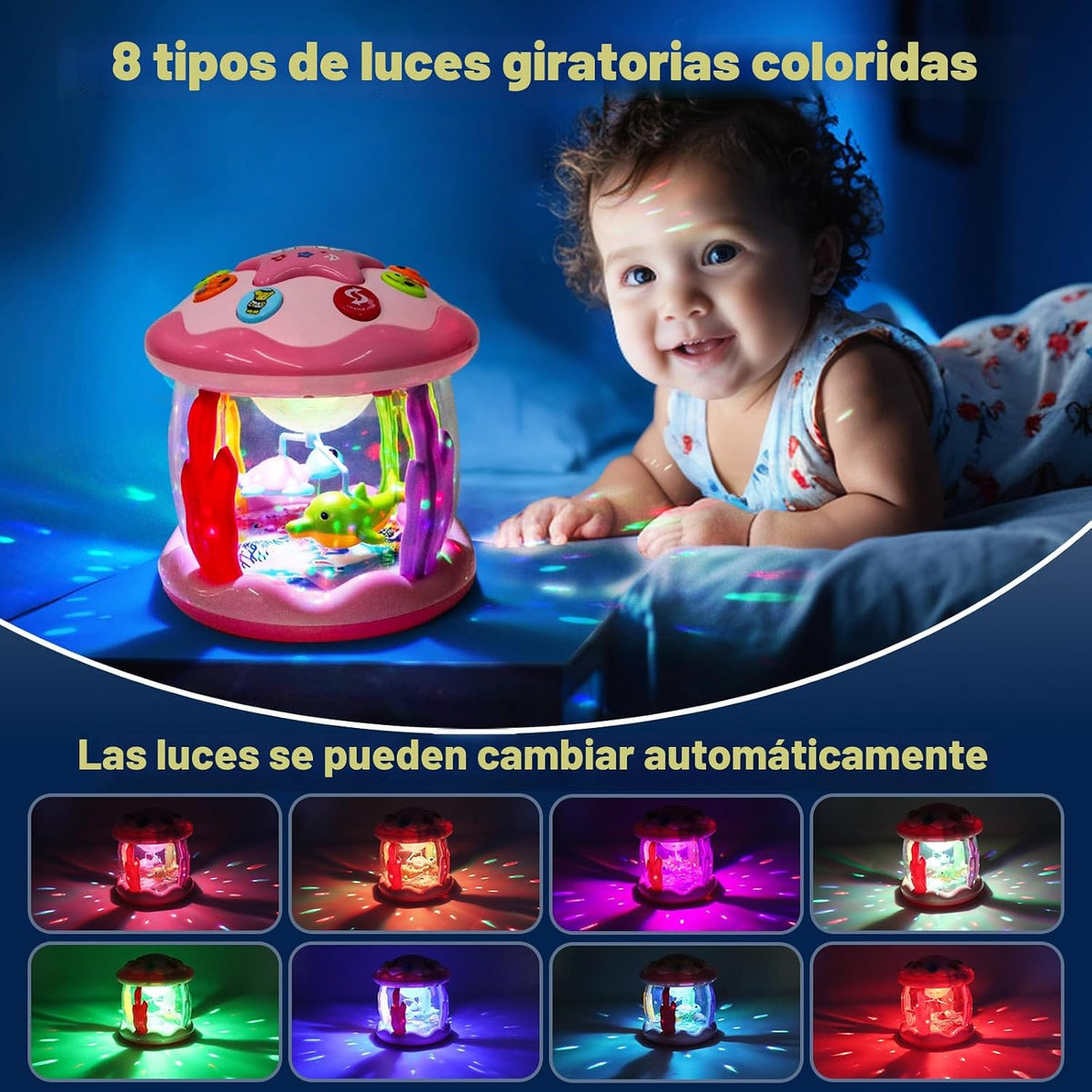 Juguetes para bebé niña de 0 a 6 meses: juguete giratorio musical c...