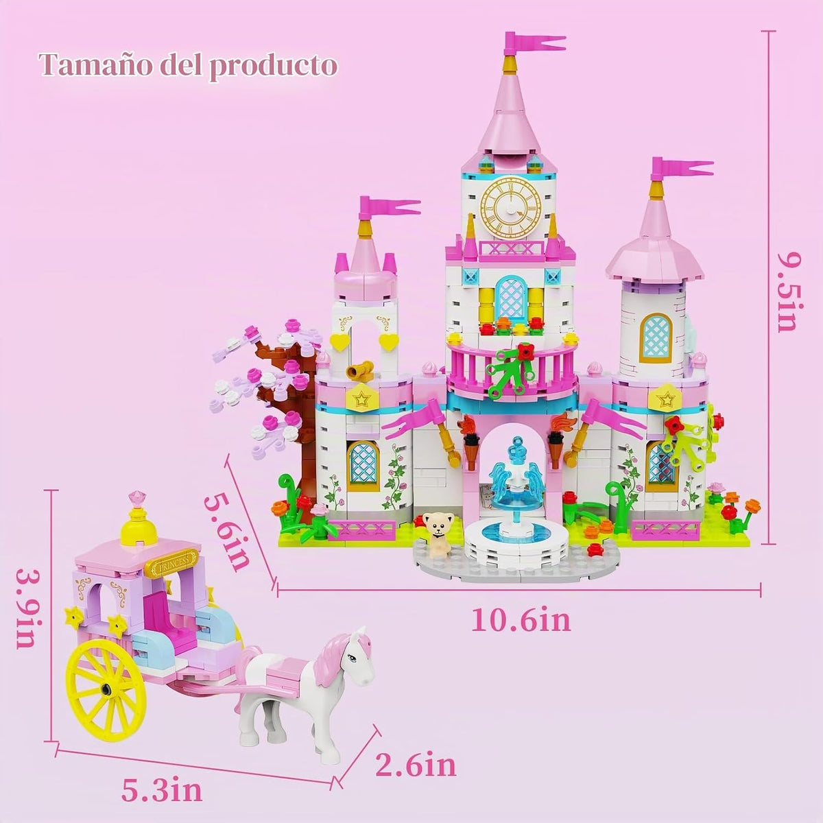SDVWSF Juego de Bloques de Construcción de Castillo de Princesa par...