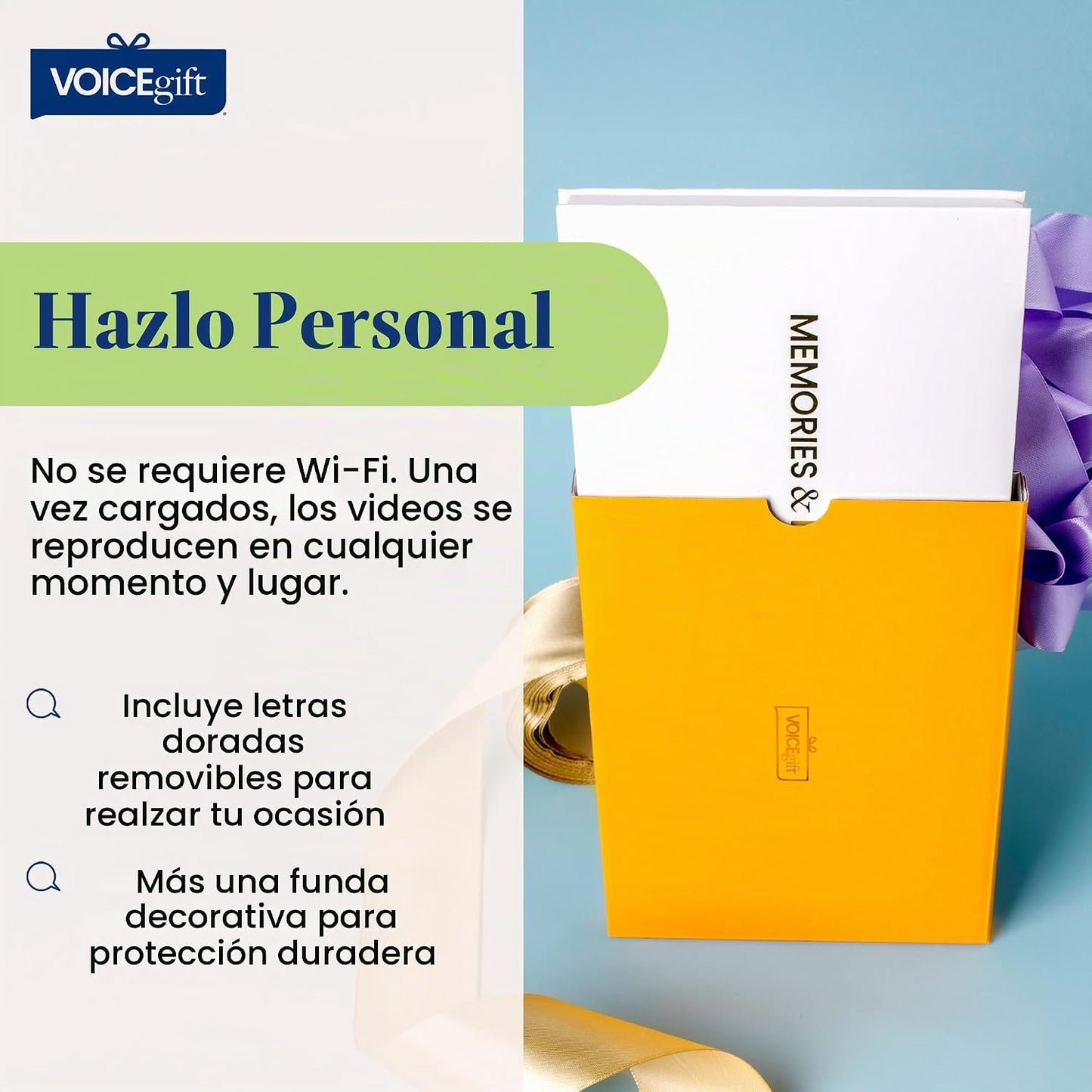 VoiceGift - Libro de video de 7 pulgadas con pantalla IPS HD, libro...