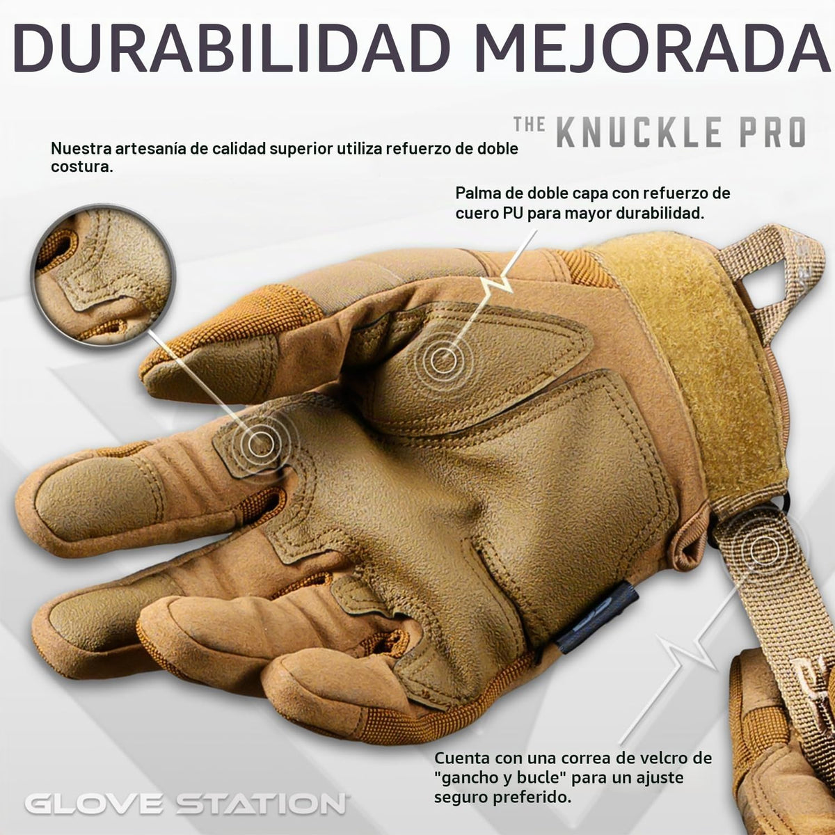 Glove Station Guantes utilitarios para nudillos duros, pantalla tác...