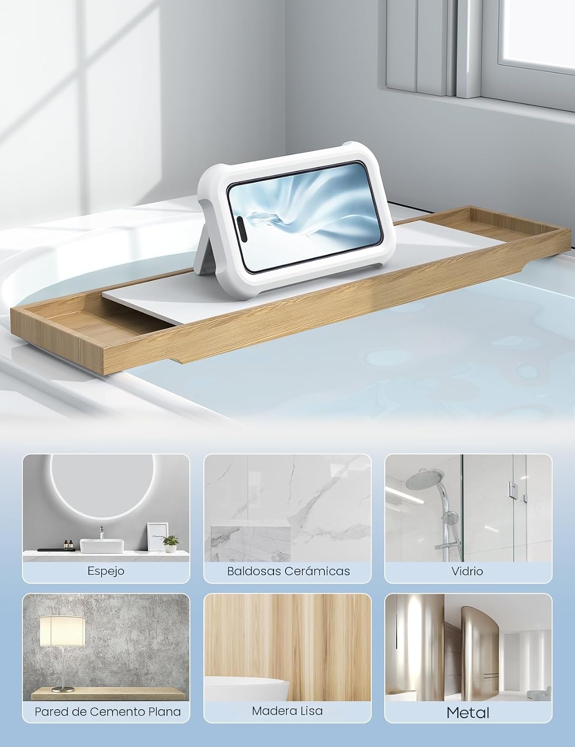 Lamicall Soporte para teléfono de ducha resistente al agua - Funda...