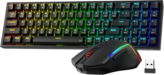 Redragon S136 Combo de teclado y mouse para videojuegos, teclado me...