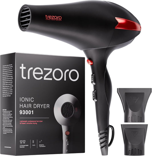 TREZORO Secador de pelo profesional para mujer, secador de pelo ión...