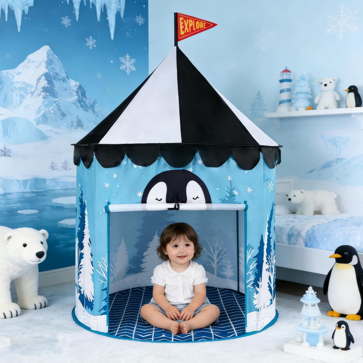 ROIWUIE Tienda de campaña para niños pequeños y niñas de 3 a 8 años...