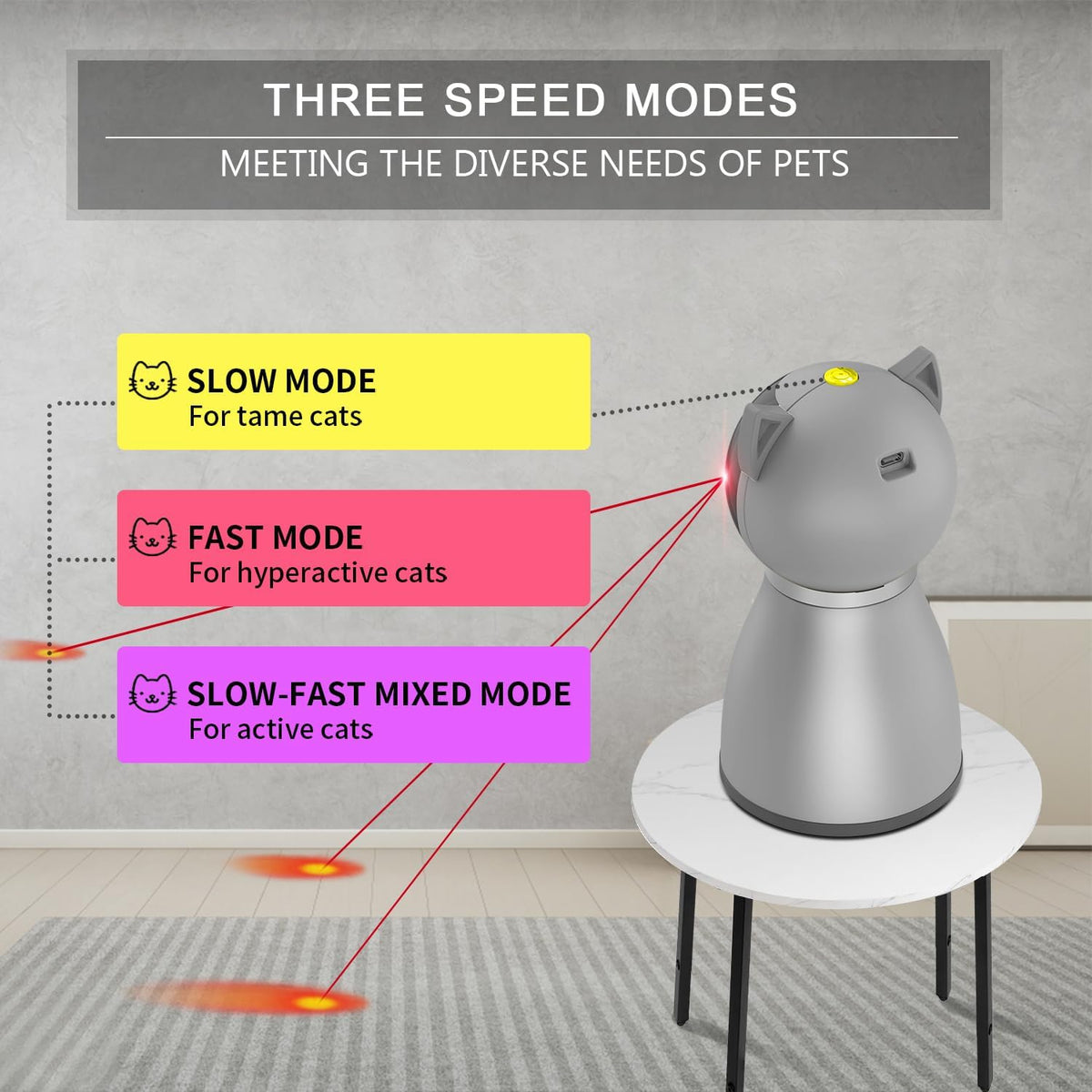 YVE Life Juguetes interactivos para gatos con láser para gatos de i...