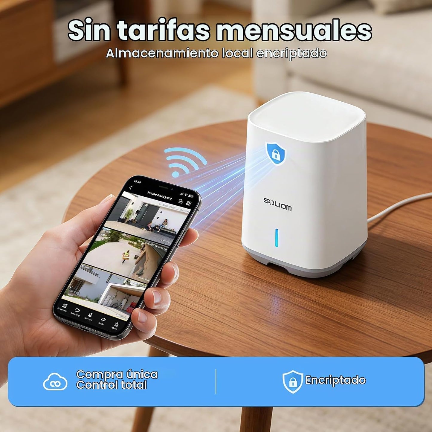 SOLIOM Cámaras de seguridad inalámbricas para exteriores, sistema d...