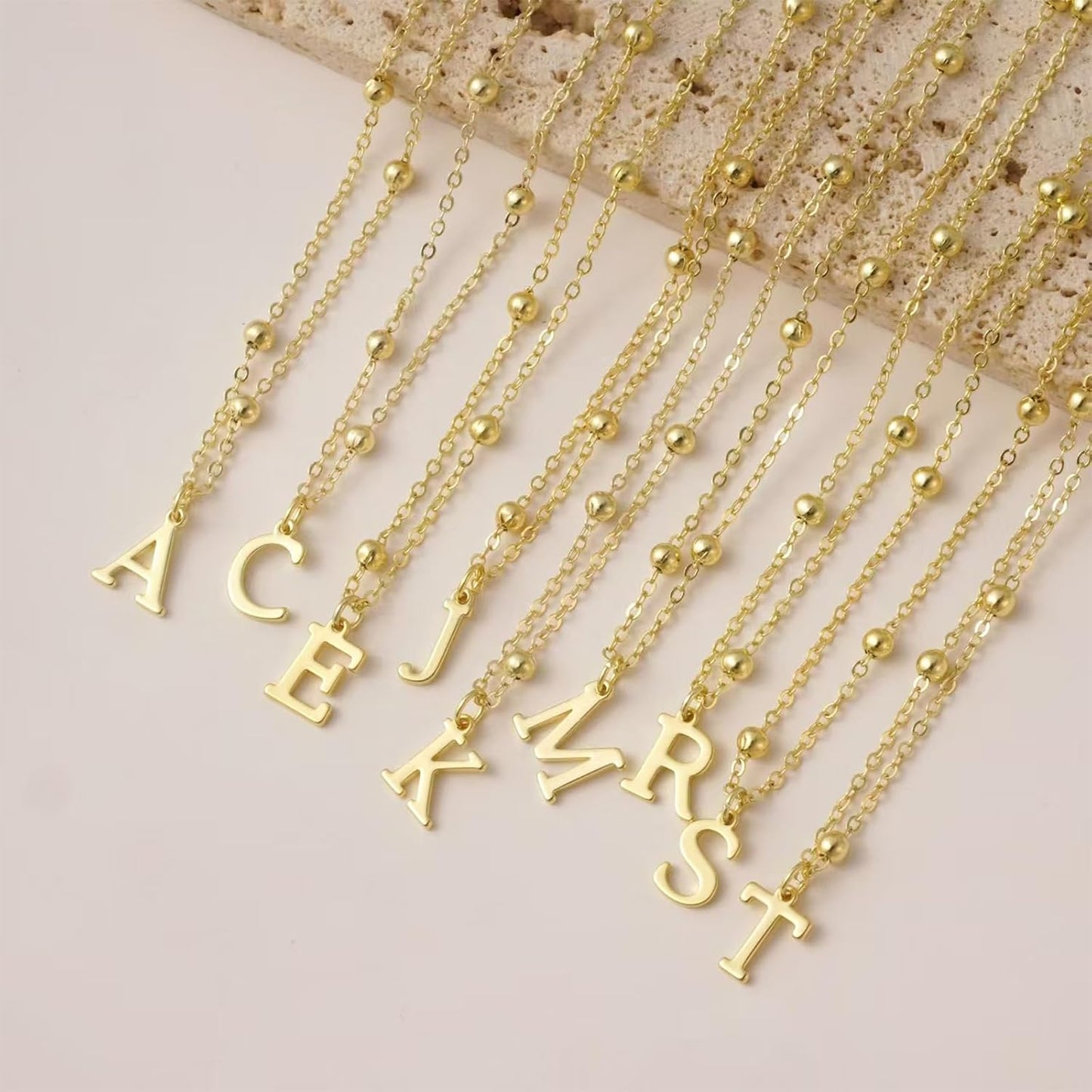 De Amo Sara Collares con inicial para mujer, delicado collar con di...