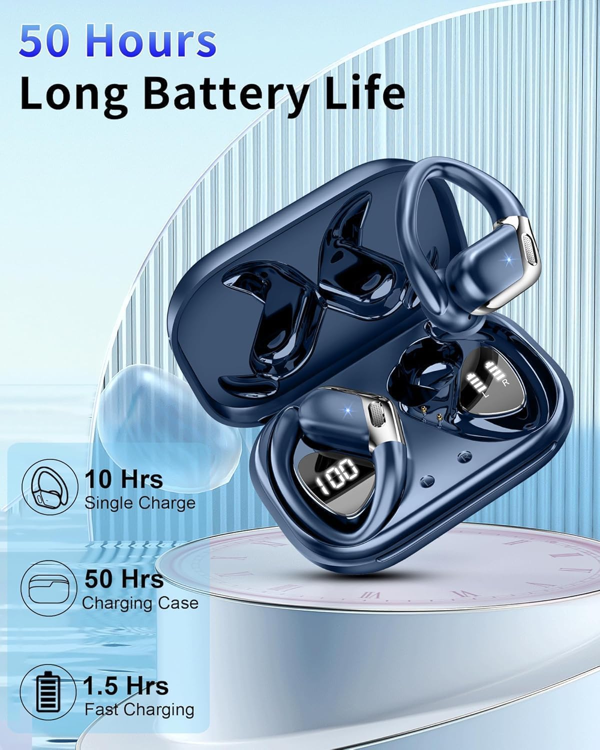 Matast Auriculares inalámbricos, Bluetooth 5.4 deportivos, sonido d...
