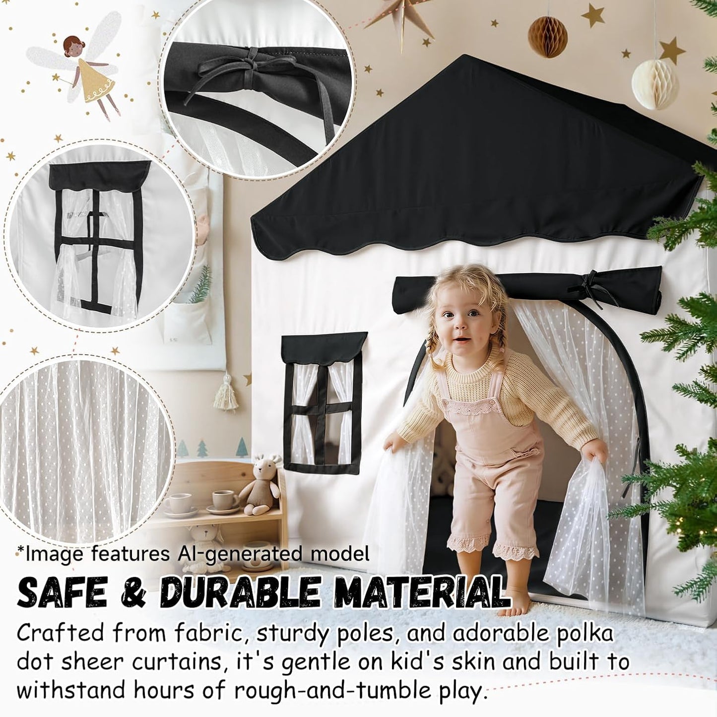 Tienda de campaña para niños con doble puerta para niños y niñas |...