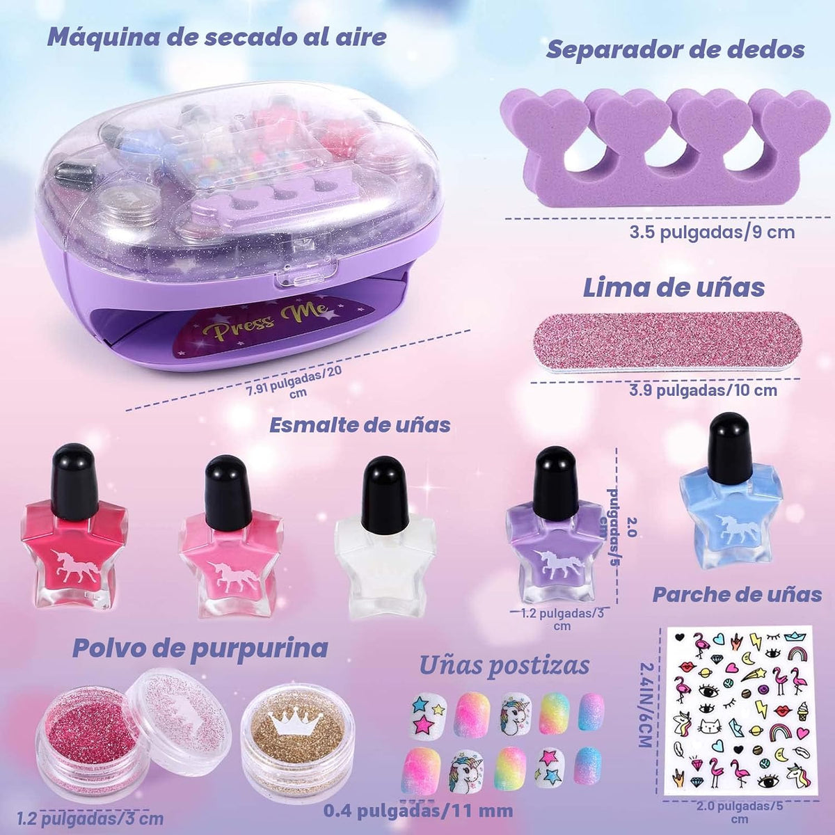 Golray Juego de Esmalte de Uñas para Niñas, Kit de Arte de Uñas Tod...