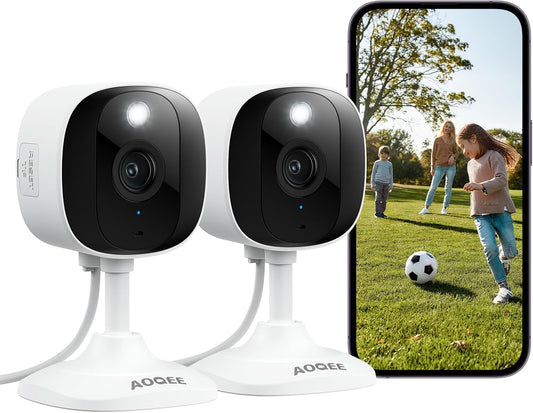 AOQEE - Cámaras 2K para seguridad del hogar - Cámara para exteriore...