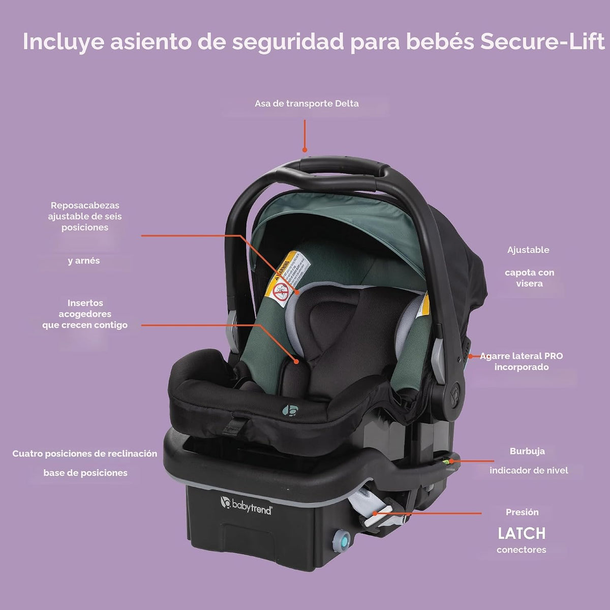 Sistema de viaje Baby Trend EZ Ride SE con asiento de auto infantil...