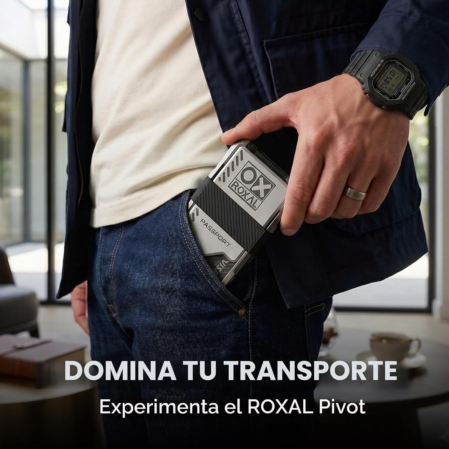 Roxal Cartera para tarjetas compatible con Passport Magsafe, Platea...