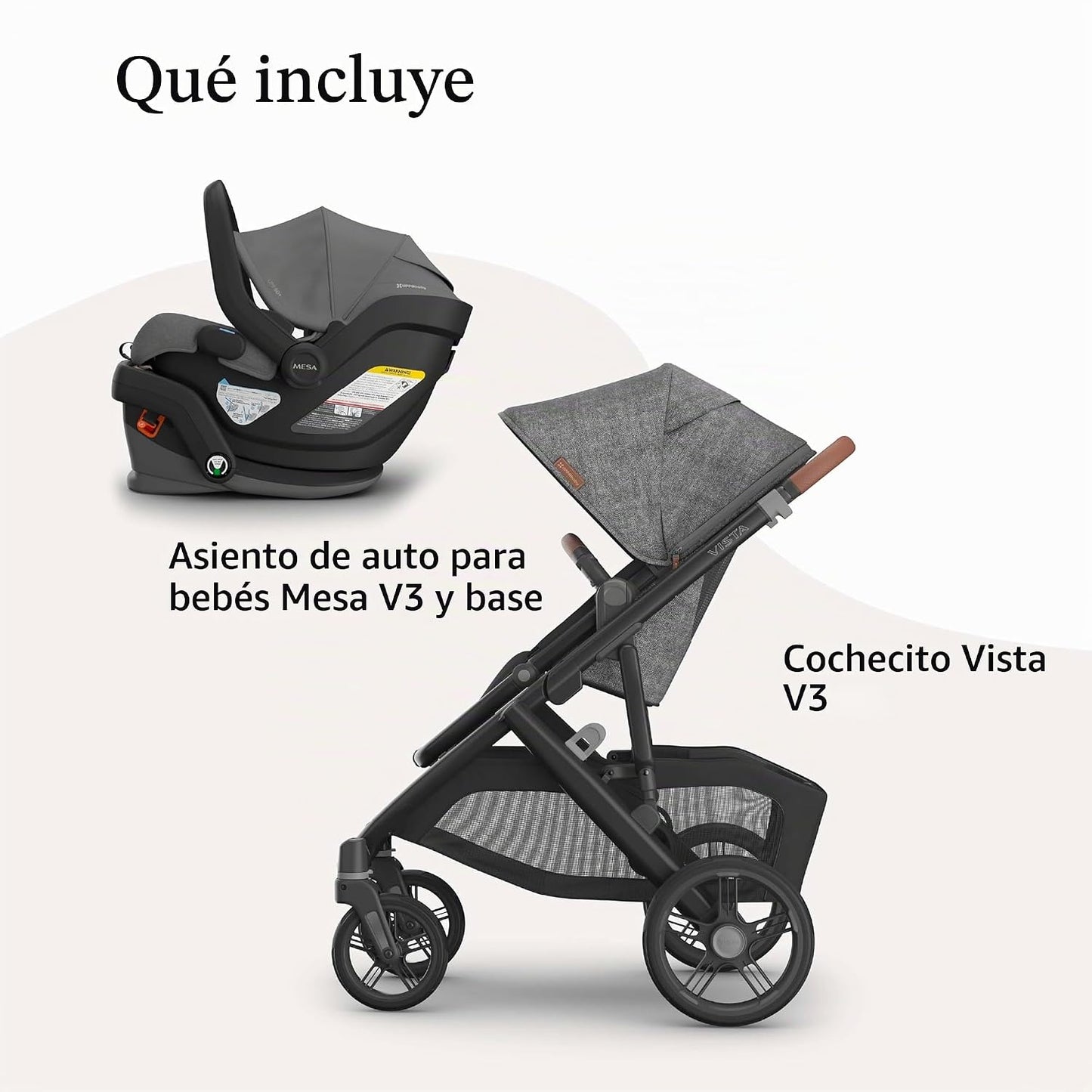 UPPAbaby Vista V3 Cochecito + Mesa V3 Sistema de viaje para asiento...