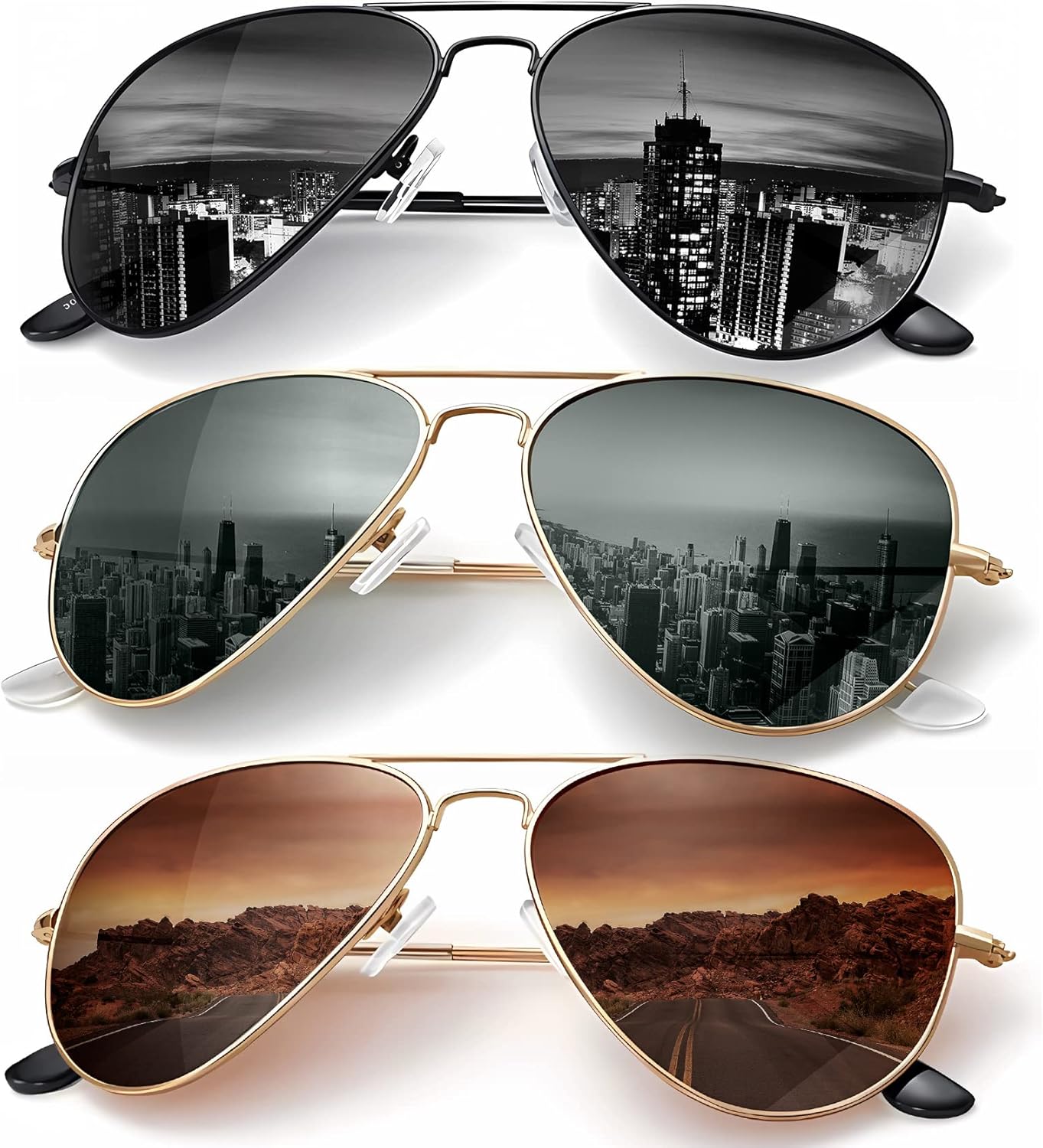KALIYADI - Clásicos lentes de sol estilo aviador para hombres y muj...