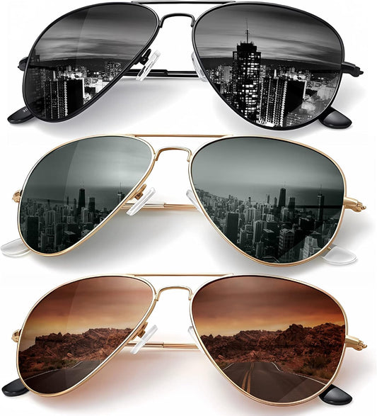 KALIYADI - Clásicos lentes de sol estilo aviador para hombres y muj...
