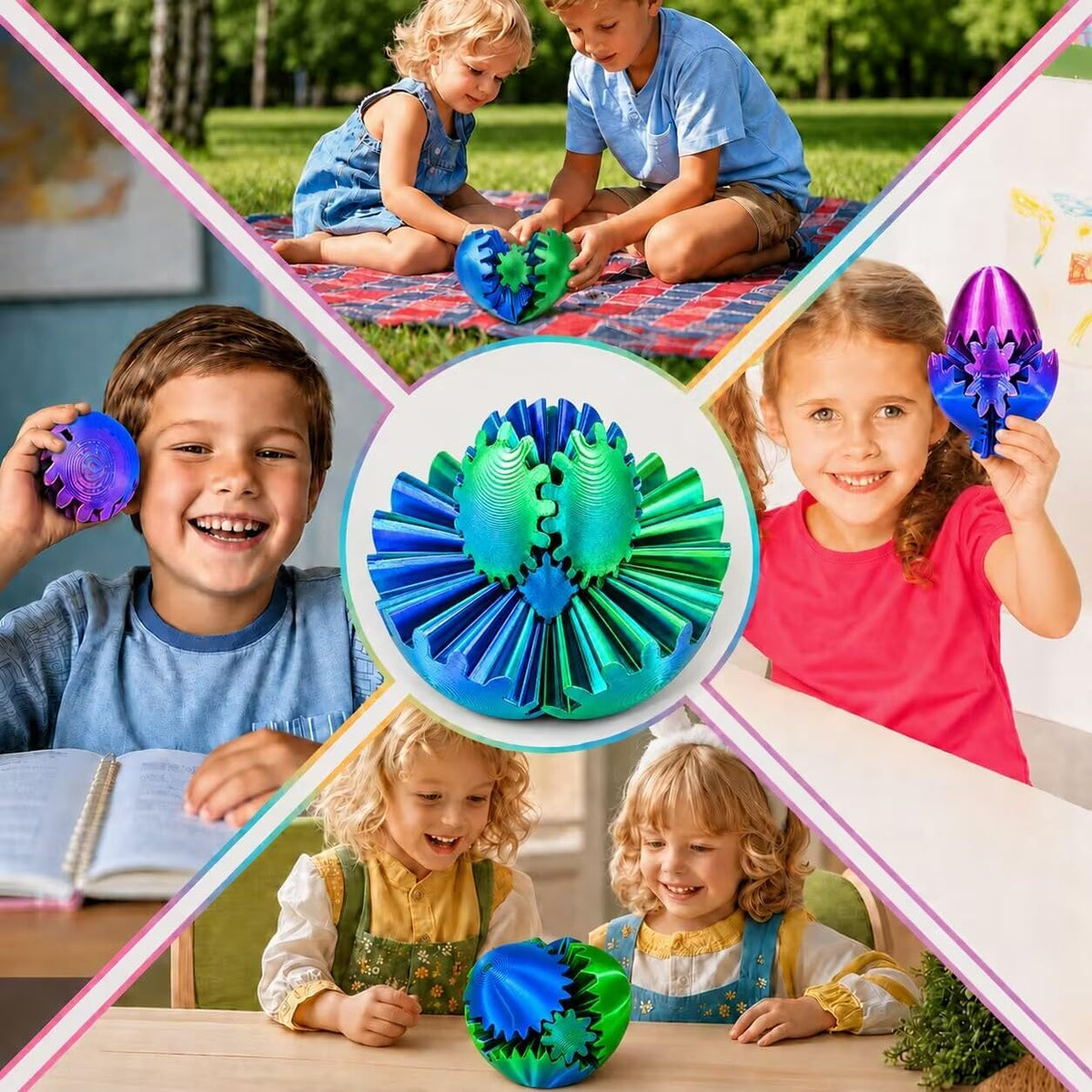 Paquete de 4 juguetes para ansiedad con bola de engranaje, bolas de...