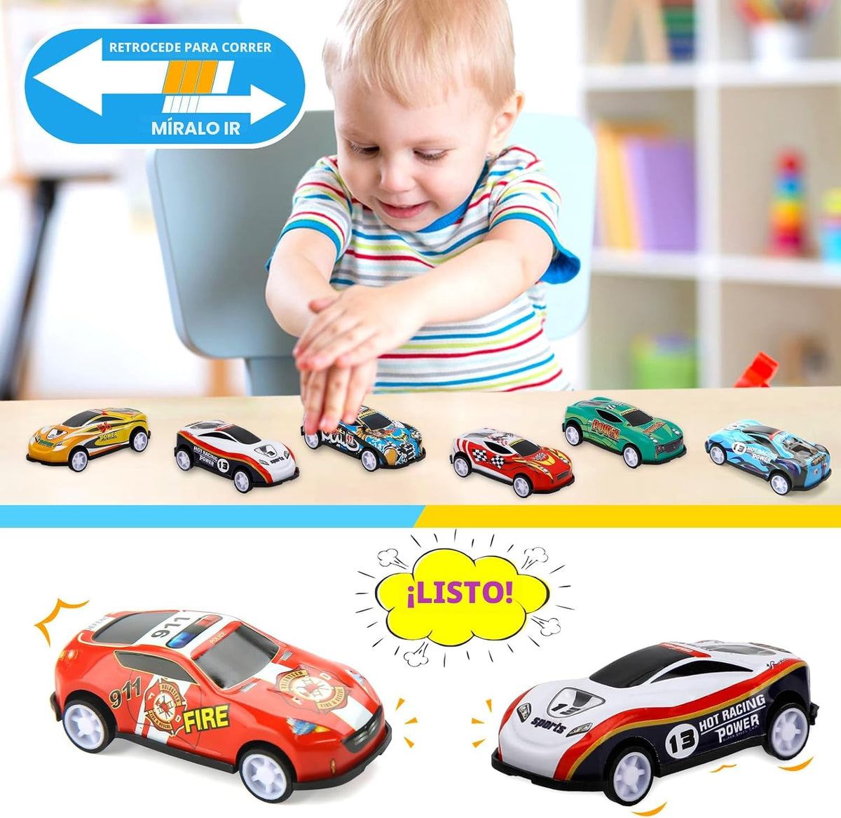 Siwarm 28 piezas de juguetes de autos de retroceso para niños, recu...