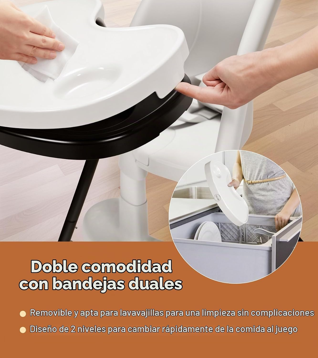 Mallify Silla alta plegable, silla alta portátil para bebé que ahor...