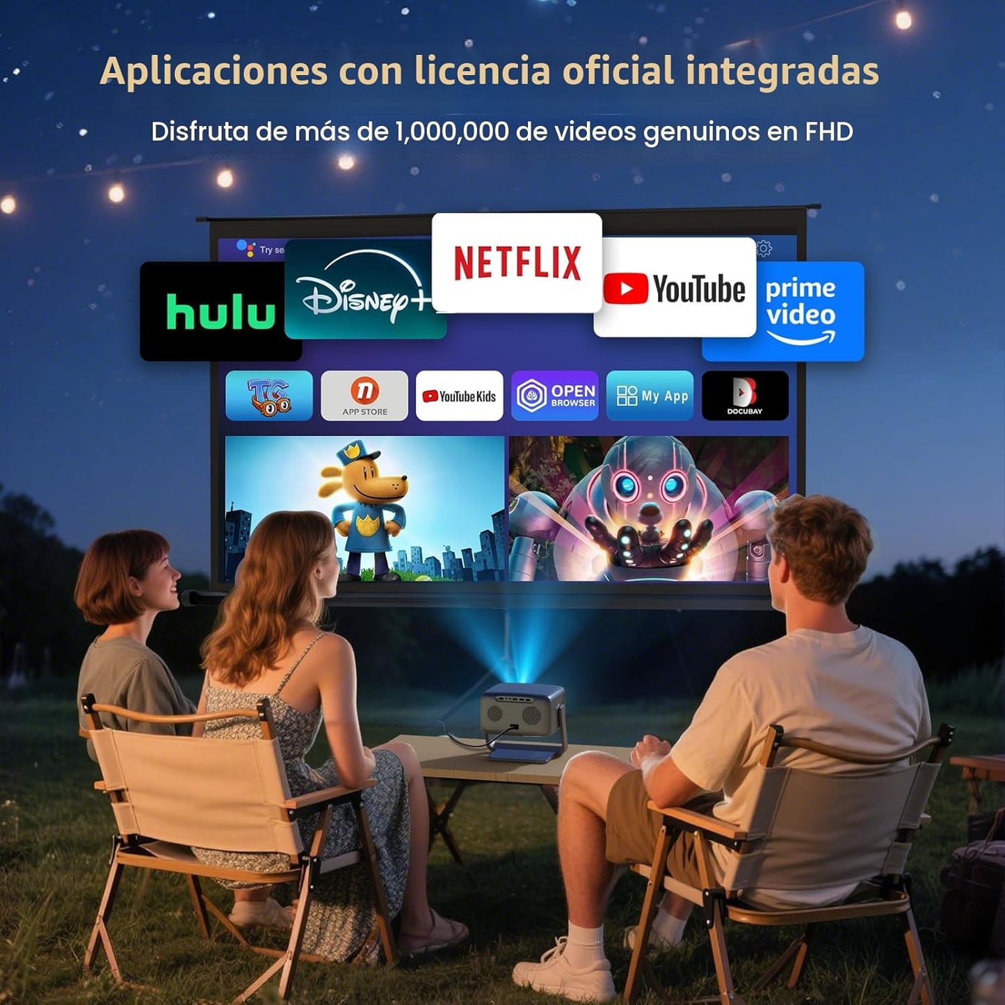 [4500 brillo\/aplicaciones integradas\/audio de 65W] Proyector 4K p...