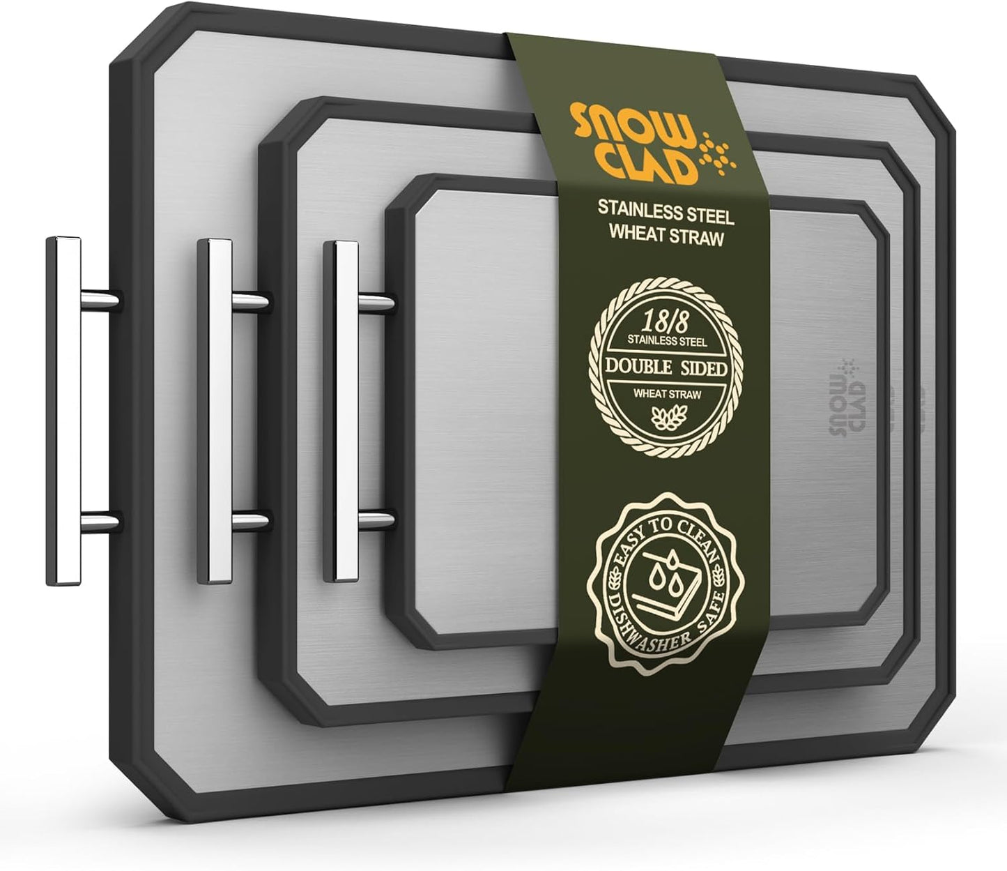 Tabla de cortar extragrande, juego de tablas de cortar de acero ino...