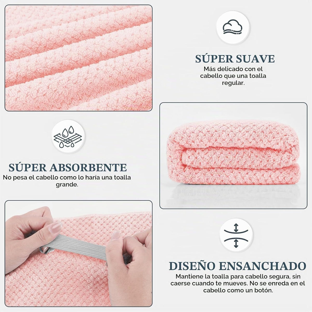 BEoffer Paquete de 2 Toallas de Microfibra para el Cabello - 41 x 2...
