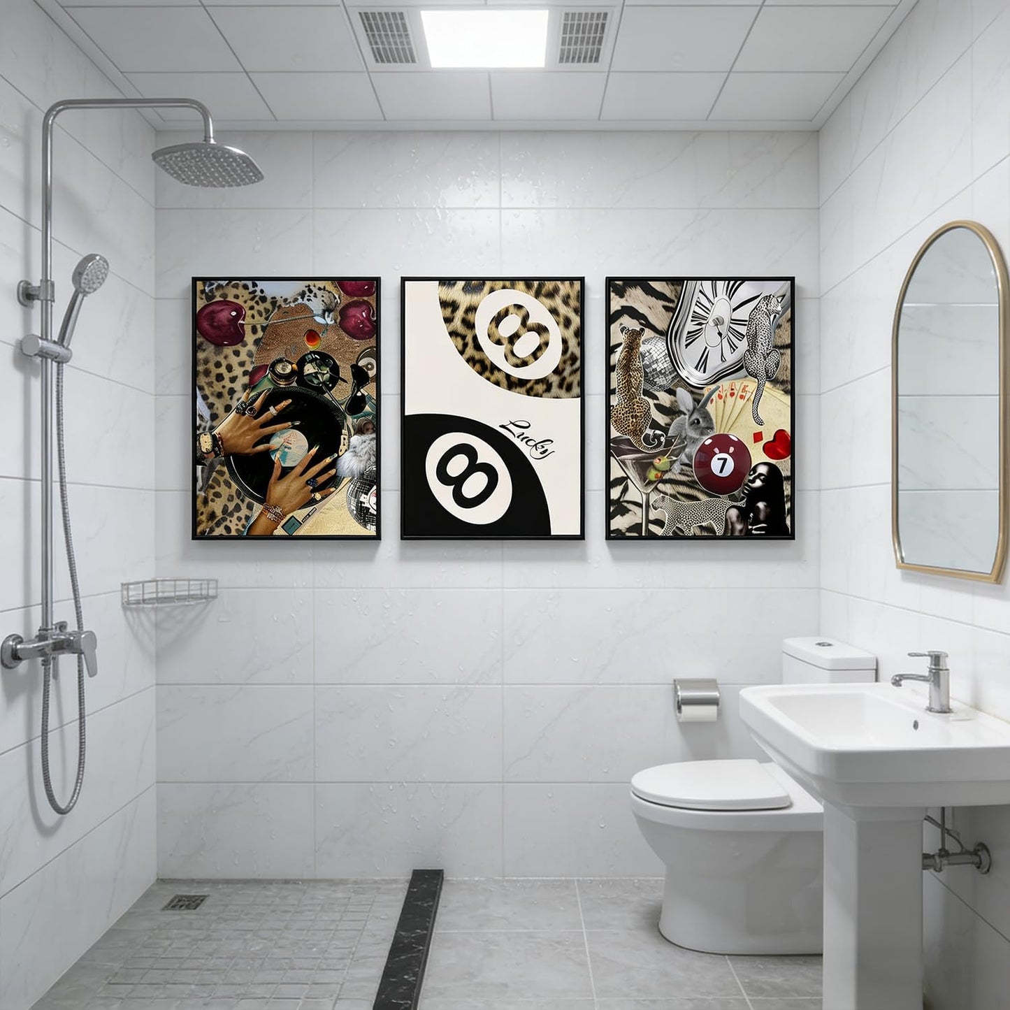 3 piezas de lienzo de guepardo a la moda, pintura de leopardo, deco...