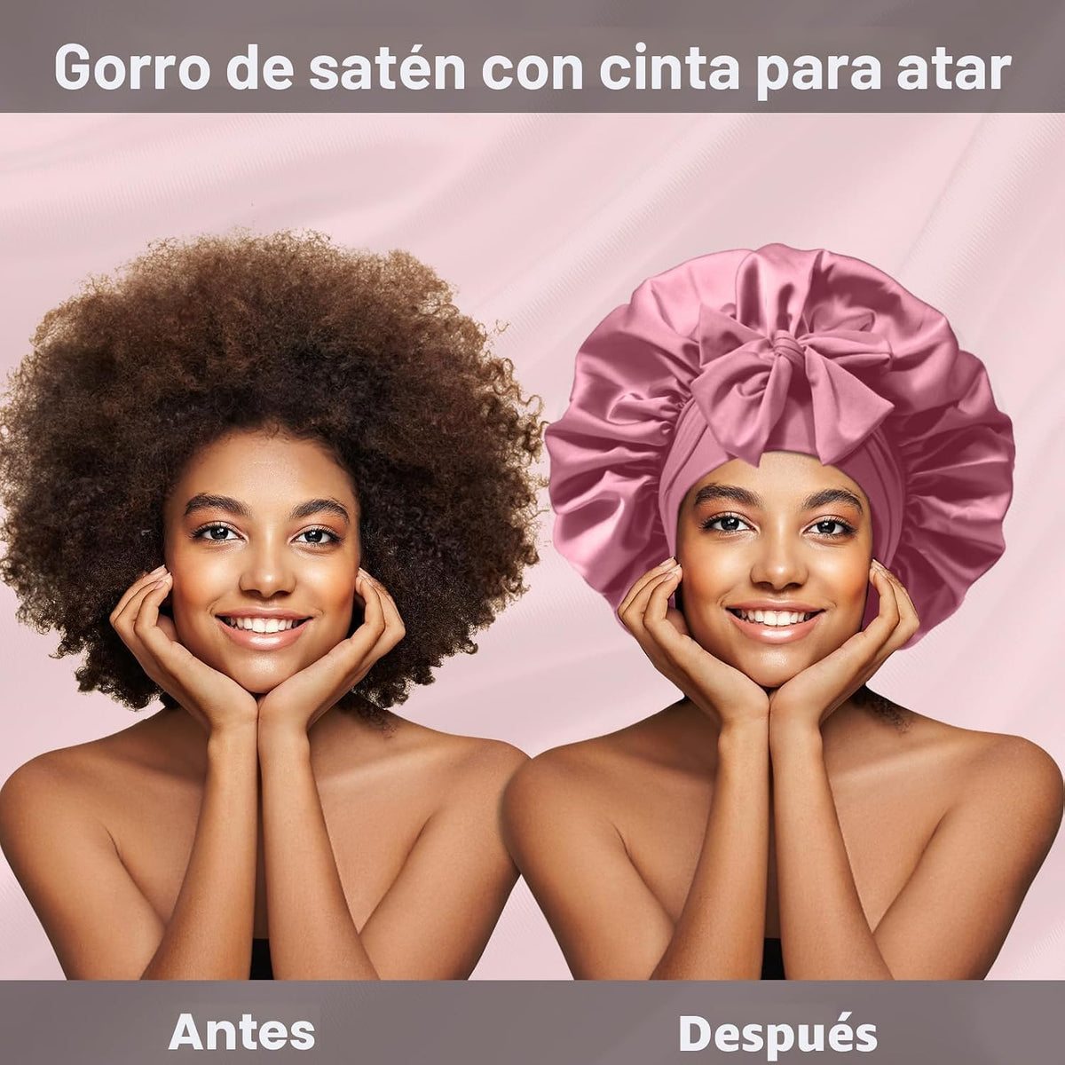 2 piezas de gorro de seda satinada para dormir para mujeres, gorro...