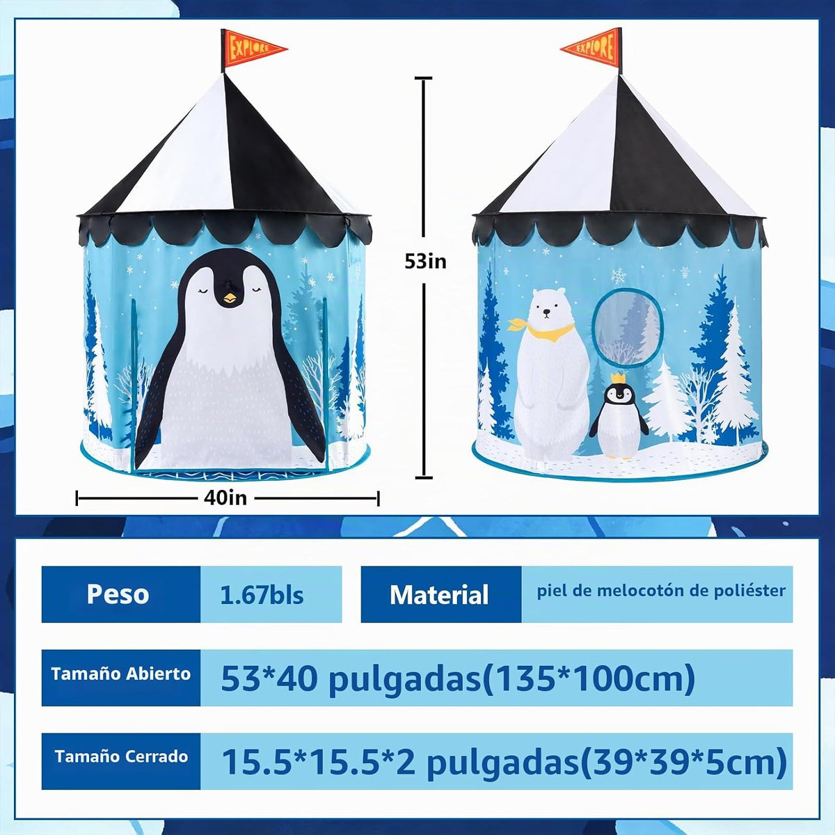 ROIWUIE Tienda de campaña para niños pequeños y niñas de 3 a 8 años...