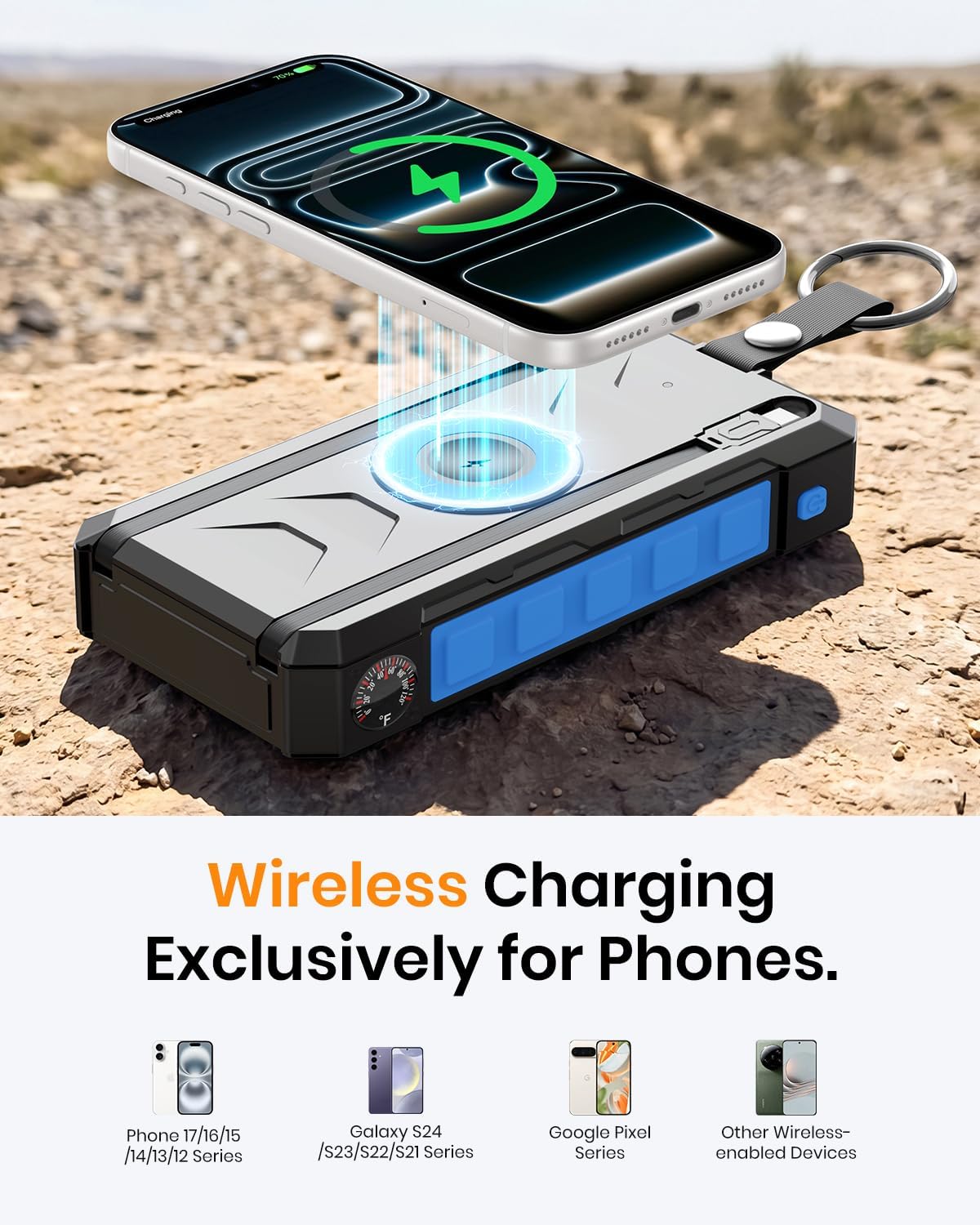 SOARAISE 50000mAh 22.5W Cargador solar Banco de energía solar portá...