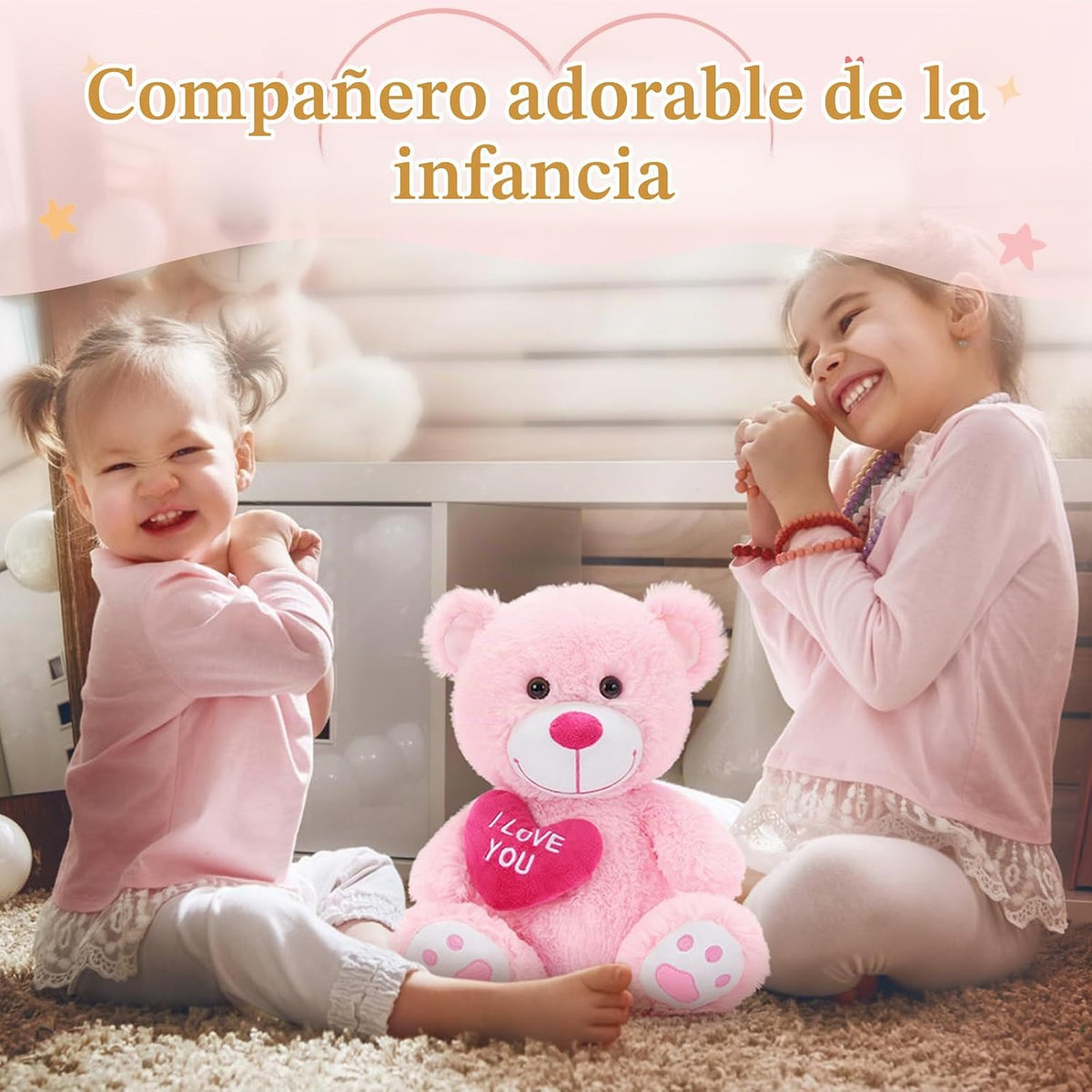 BENINY Oso de peluche de 12" con corazón, lindo oso de peluche...