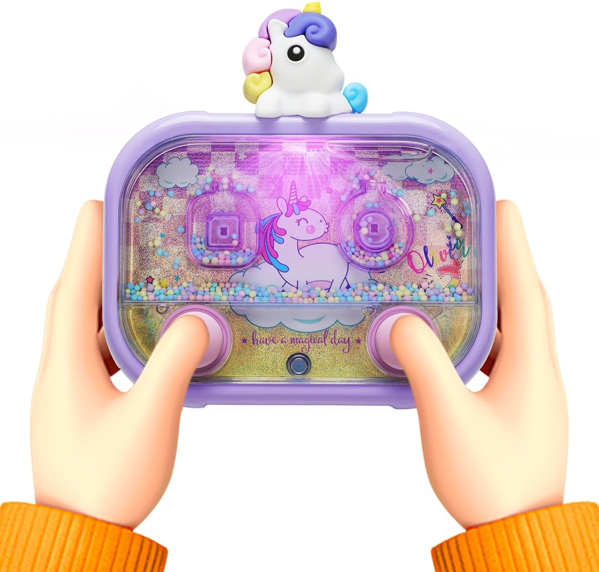 Givzan Juego de Agua Portátil de Mano con Luz \u2013 Juguete de Dia...