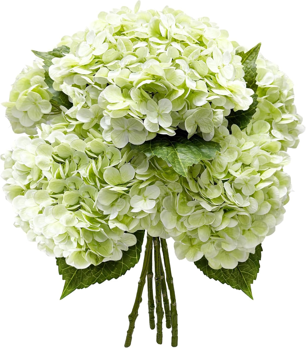 Flores de hortensias artificiales de color verde claro de 21 pulgad...