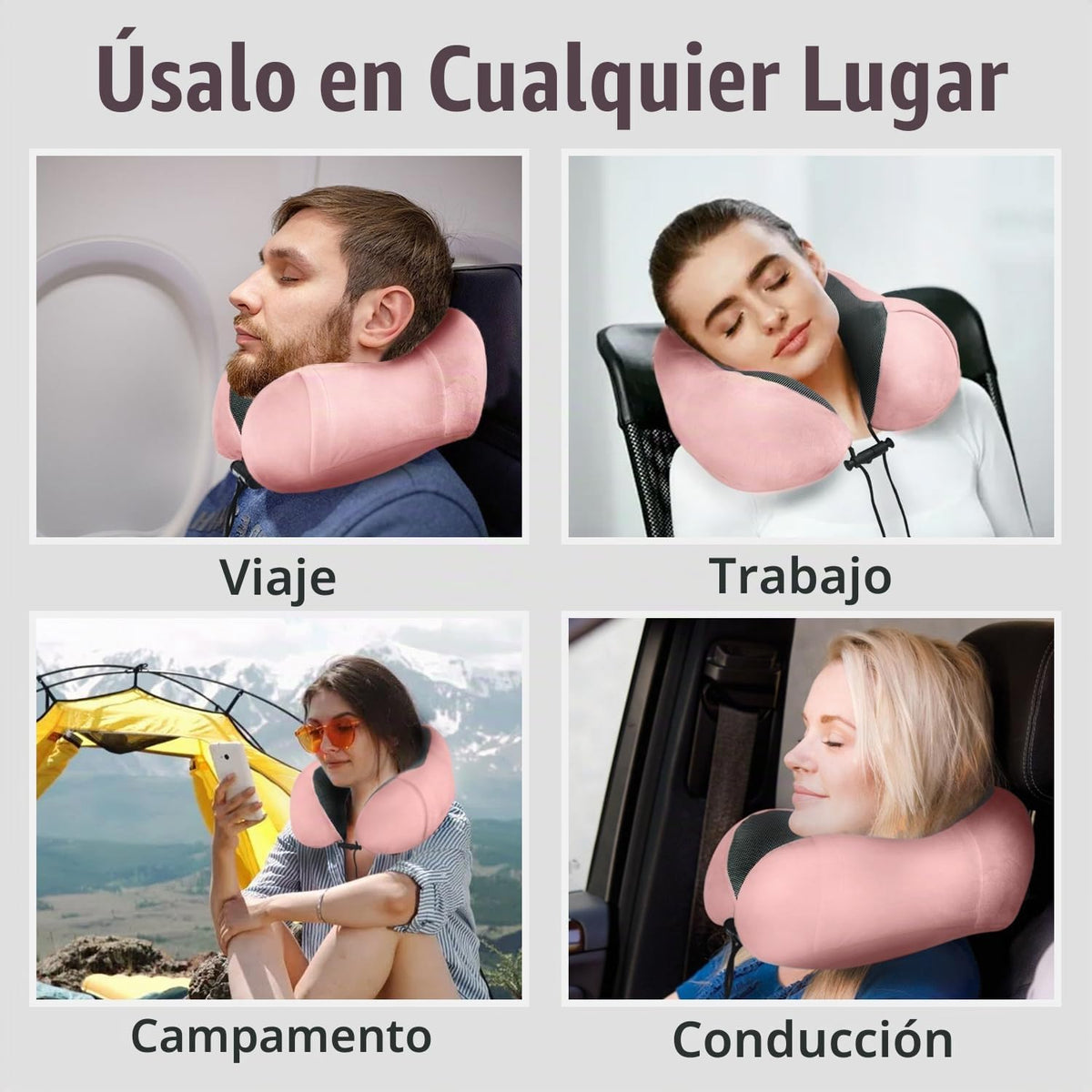 Almohada de viaje, almohada de cuello de espuma viscoelástica para...