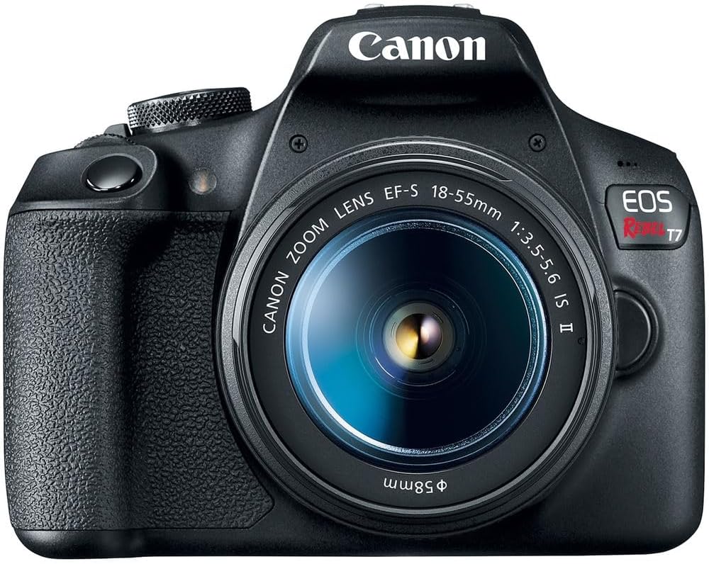 Cámara DSLR Canon EOS Rebel T7 con lente de 18-55 mm incluida con t...