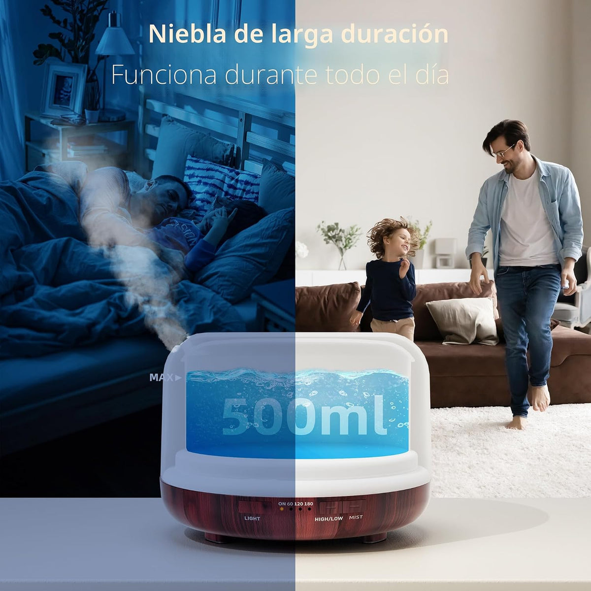 ASAKUKI - Difusor de aceites esenciales, vaporizador, humidificador...