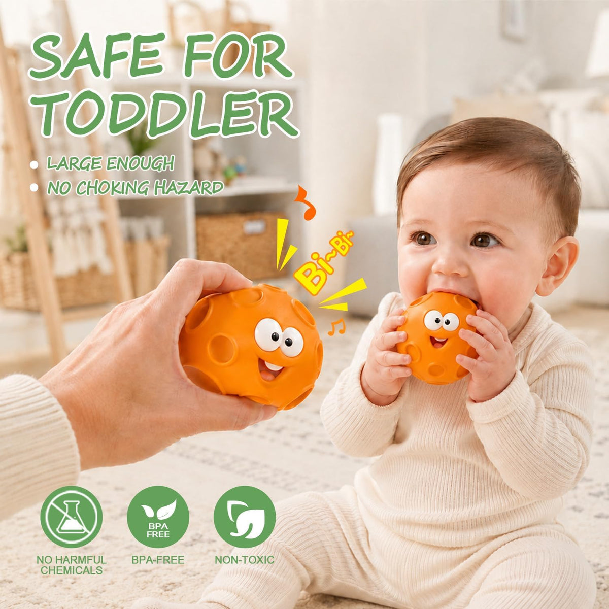 ROHSCE Juguetes sensoriales para bebés, pelotas Montessori para niñ...