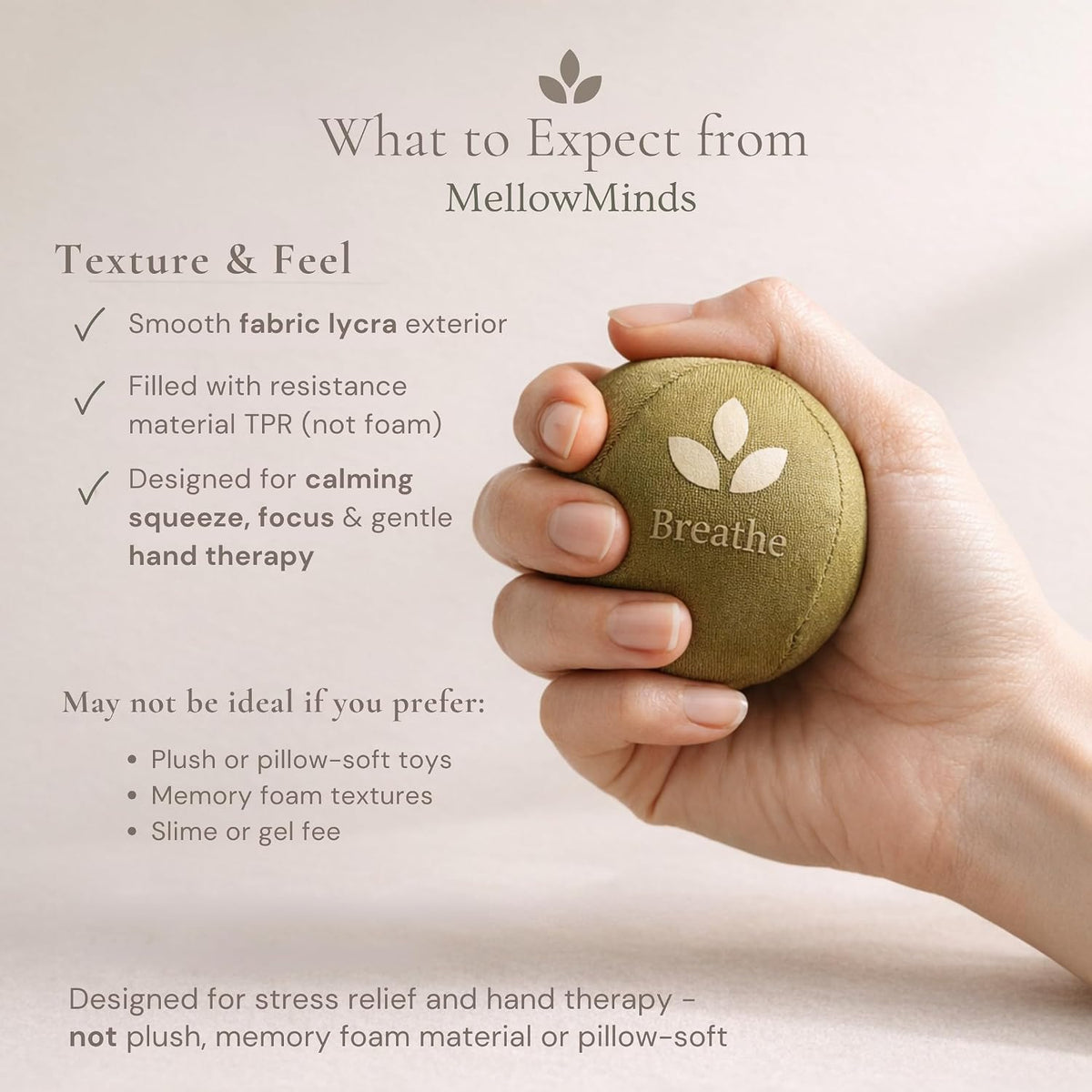 MellowMinds Bolas de estrés para adultos, paquete de 3 bolas de man...