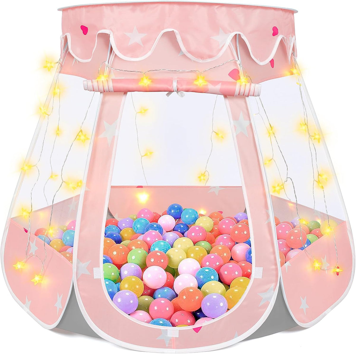 Crayline - Tienda de campaña desplegable de princesa con luz de est...